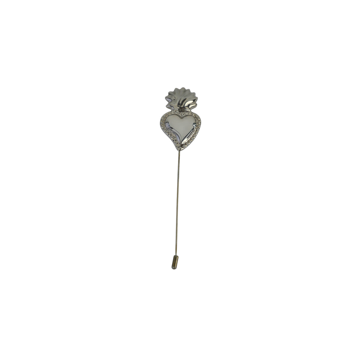 Spilla in metallo con dettaglio cuore sacro
