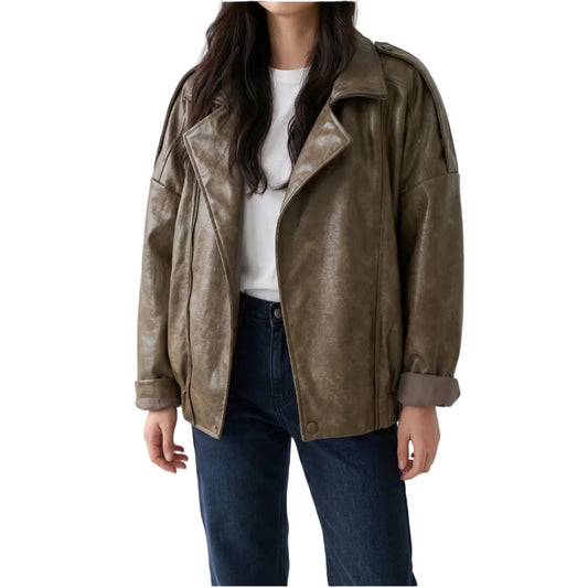 Bomber in ecopelle