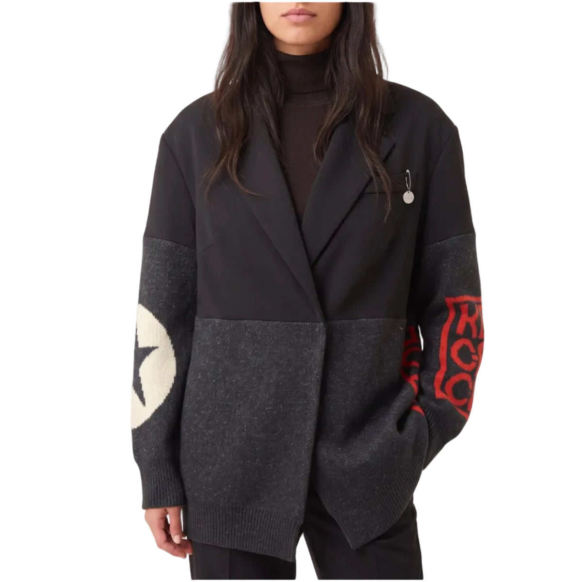Giacca con patch e ricami