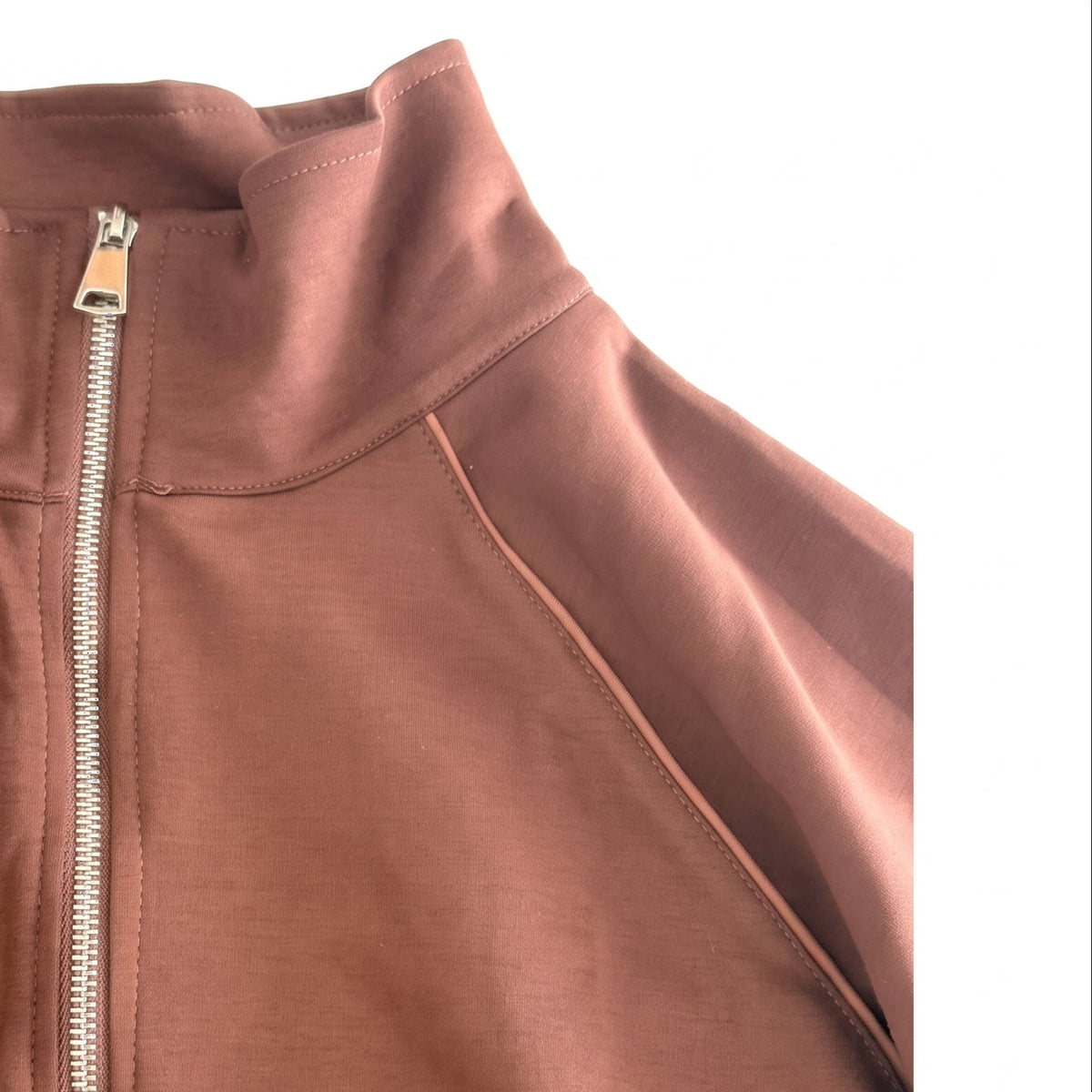 Felpa con zip in tessuto real