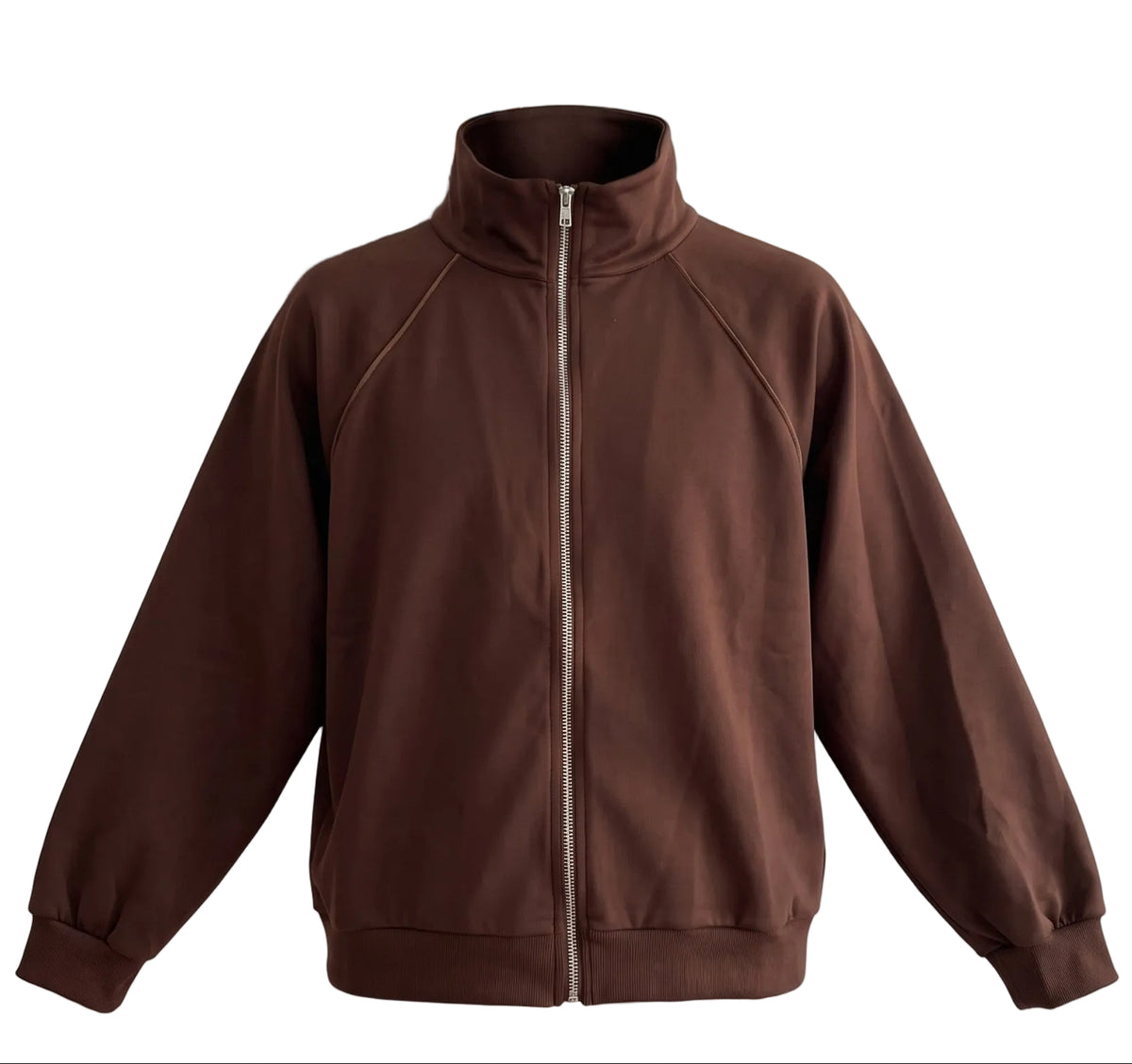 Felpa con zip in tessuto real