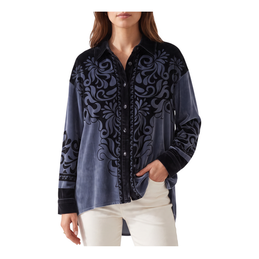 Camicia in velluto con ricami