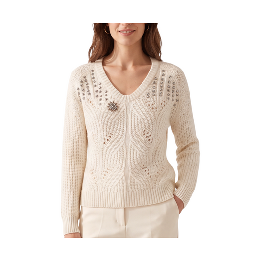 Pull in maglia con swarovski