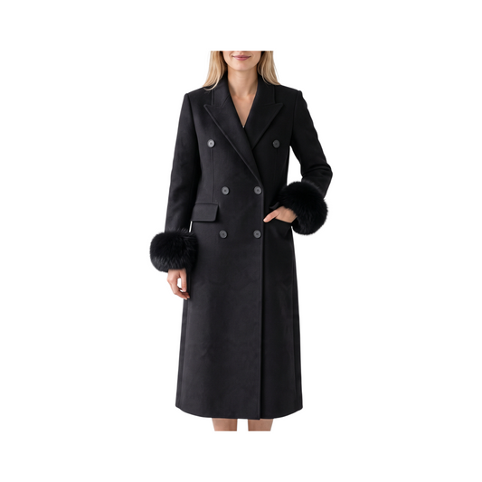 Cappotto con maniche in ecopelliccia