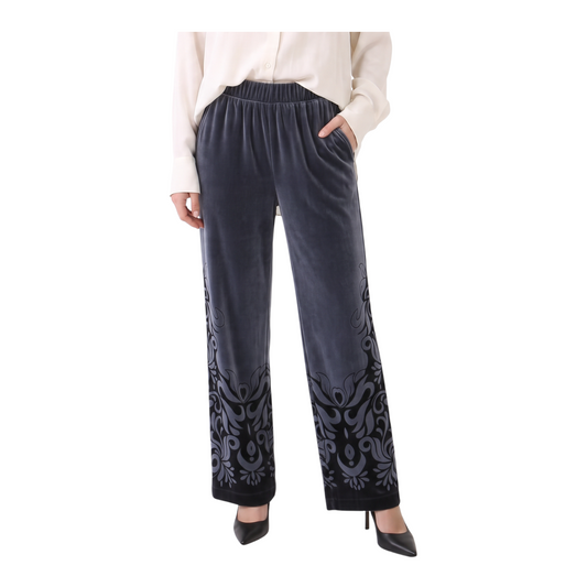 Pantaloni in velluto con ricami