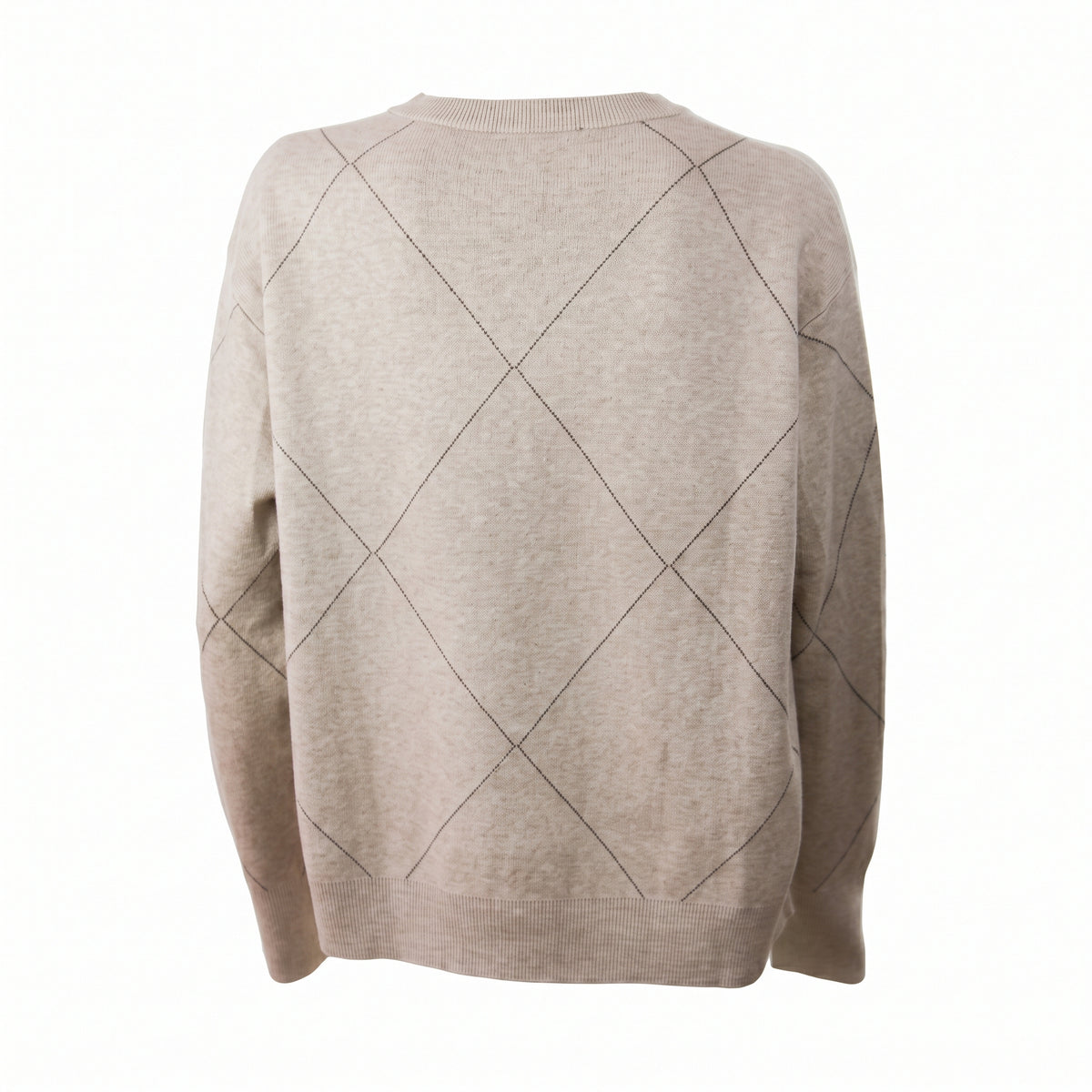 Maglione girocollo a rombi con lurex