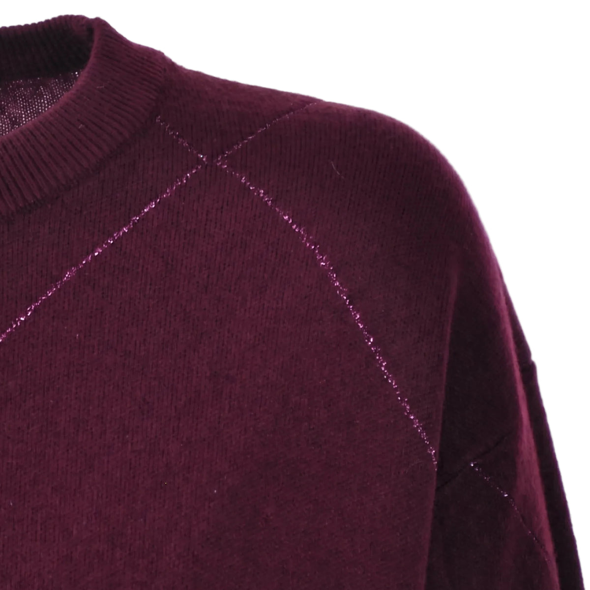 Maglione girocollo a rombi con lurex