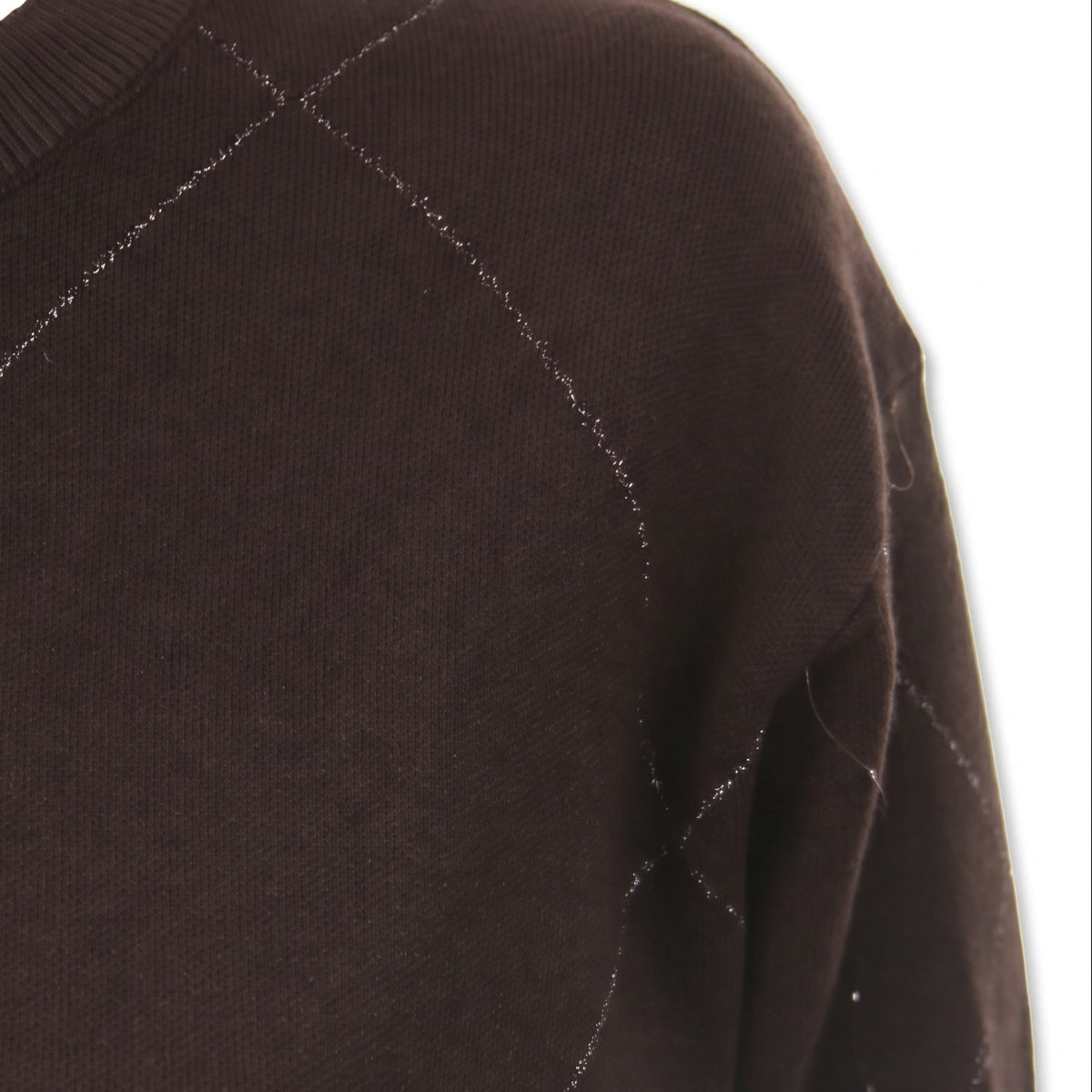 Maglione girocollo a rombi con lurex
