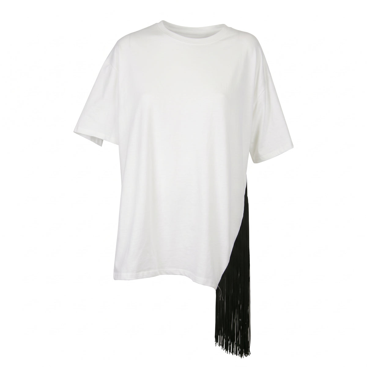 T-shirt over con frange