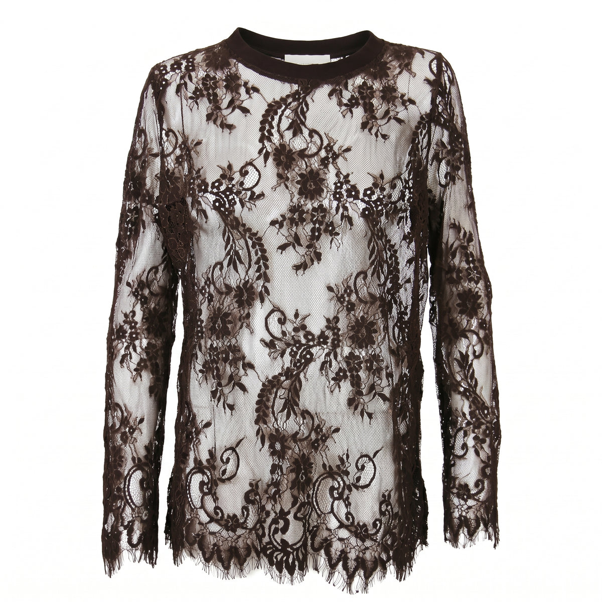 Maglia M/L in pizzo macramè