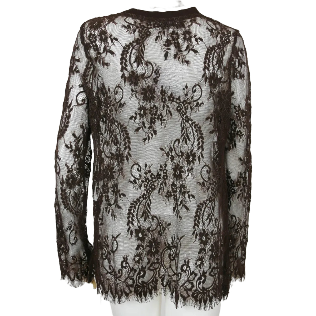 Maglia M/L in pizzo macramè
