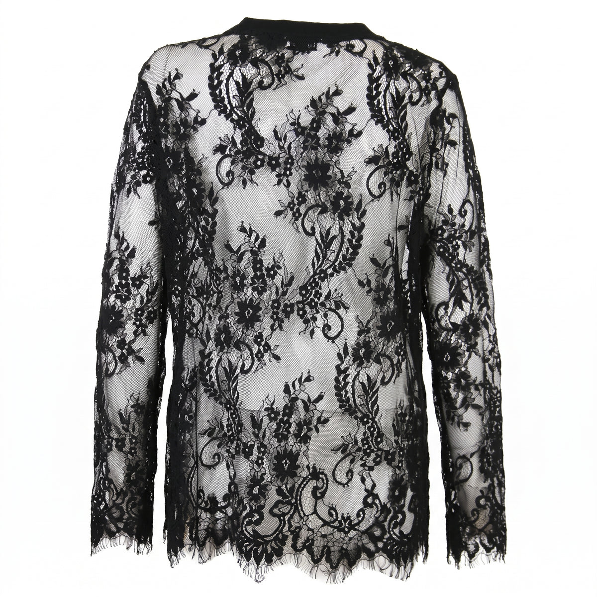 Maglia M/L in pizzo macramè