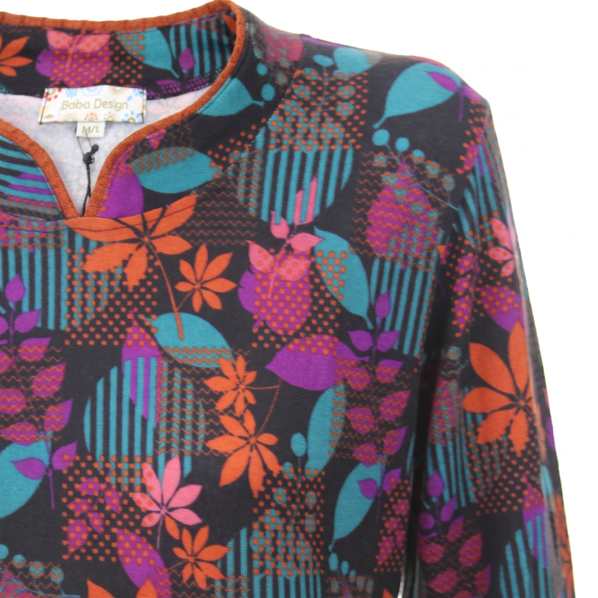 Abito lungo in maglia a fiori