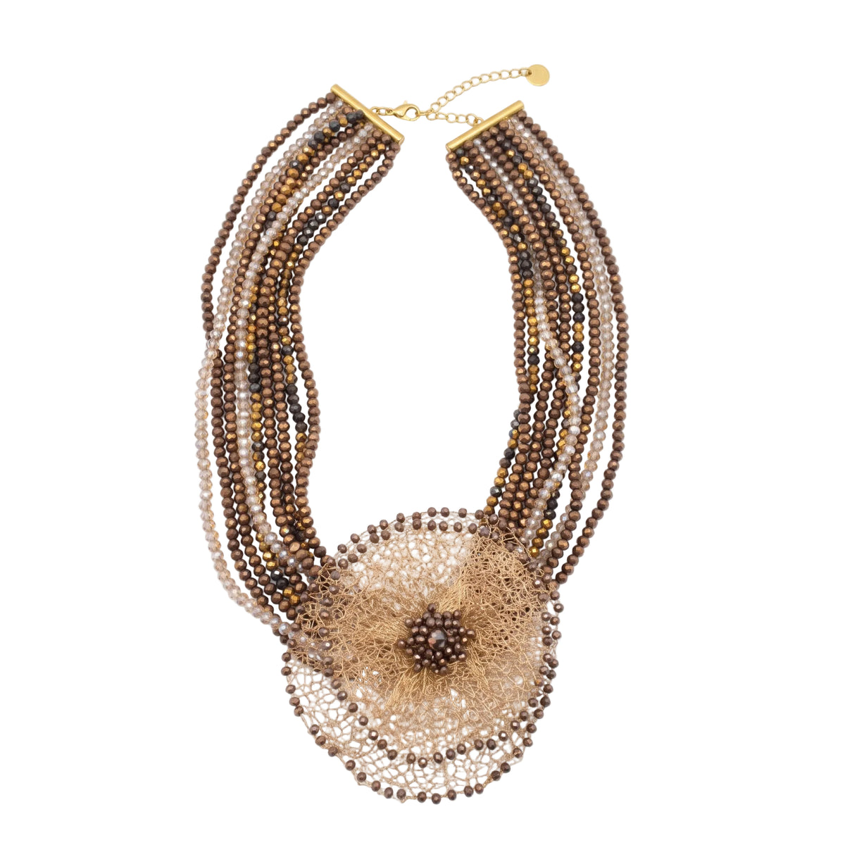 Collana con perline e fiore