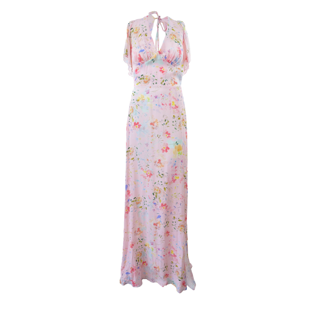 LONG ROSE FLEURS DRESS