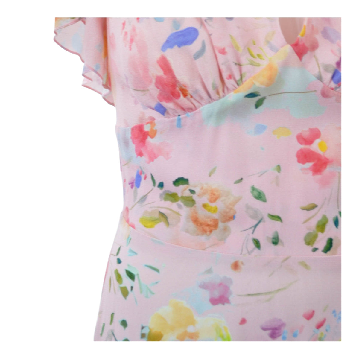 LONG ROSE FLEURS DRESS