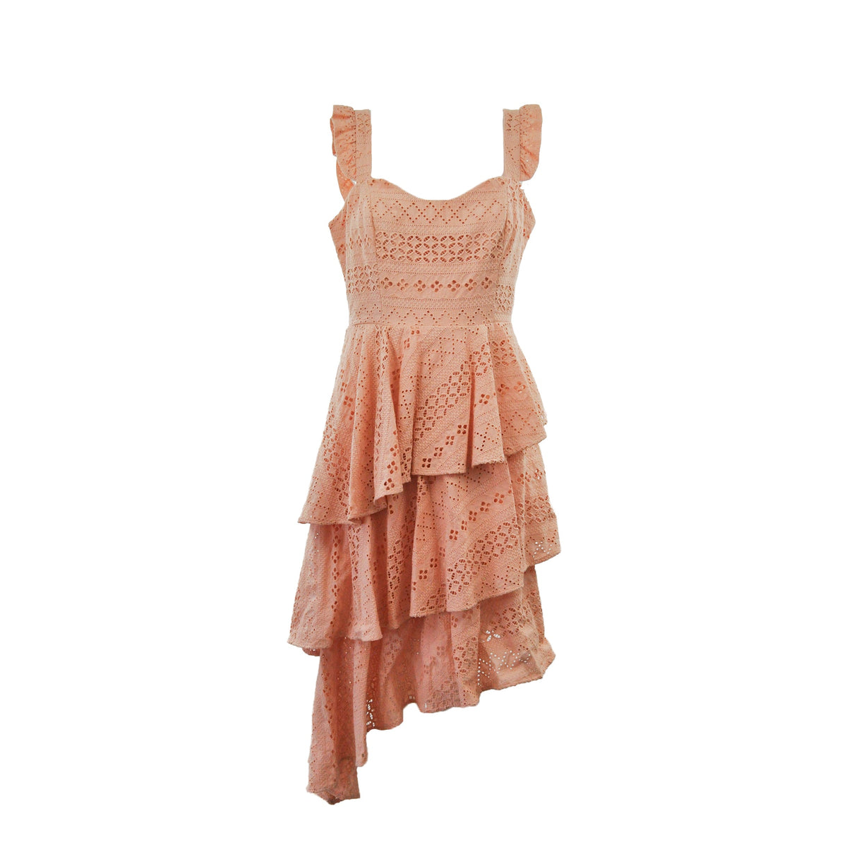 ASYMMETRIC BRODERIE ANGLAISE DRESS