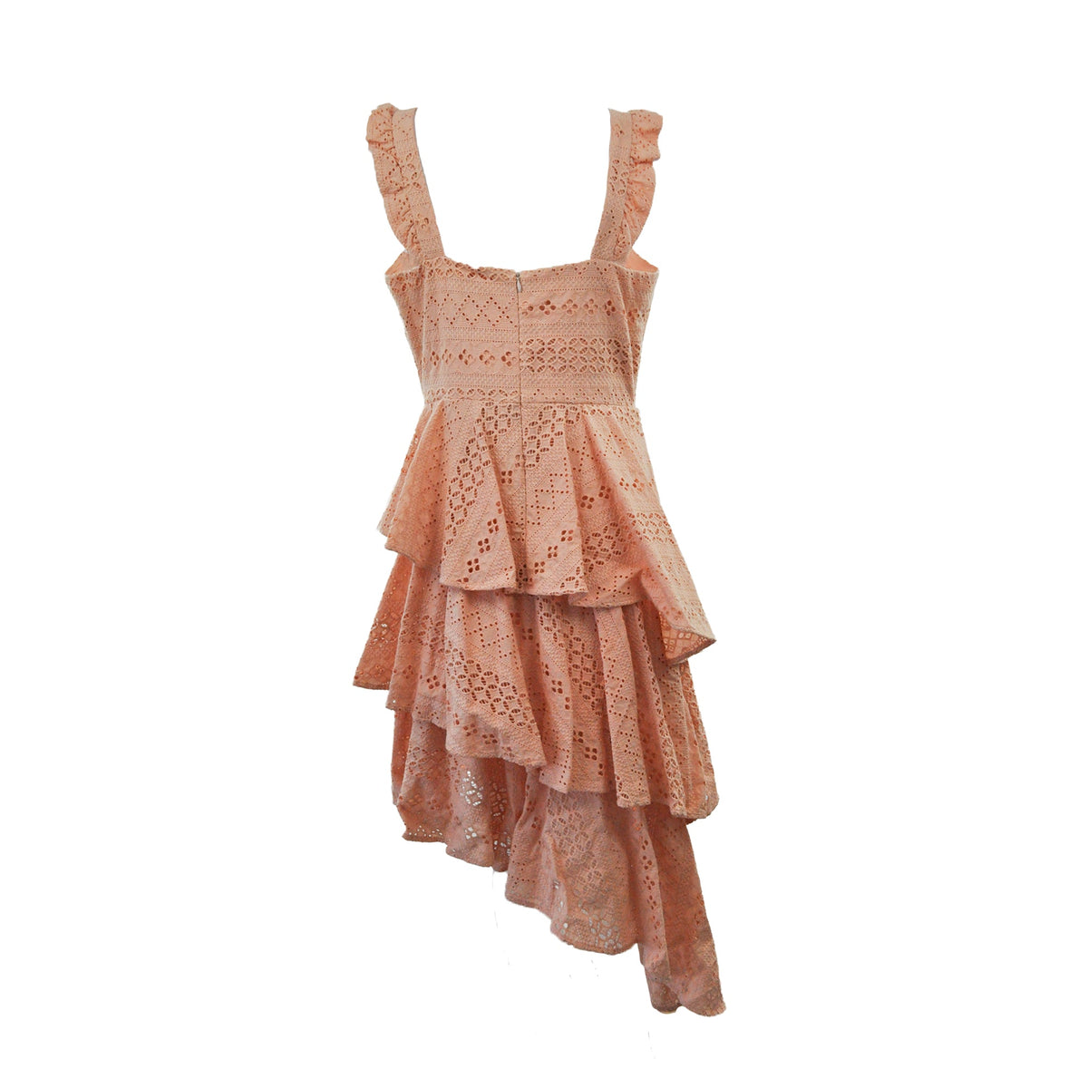 ASYMMETRIC BRODERIE ANGLAISE DRESS