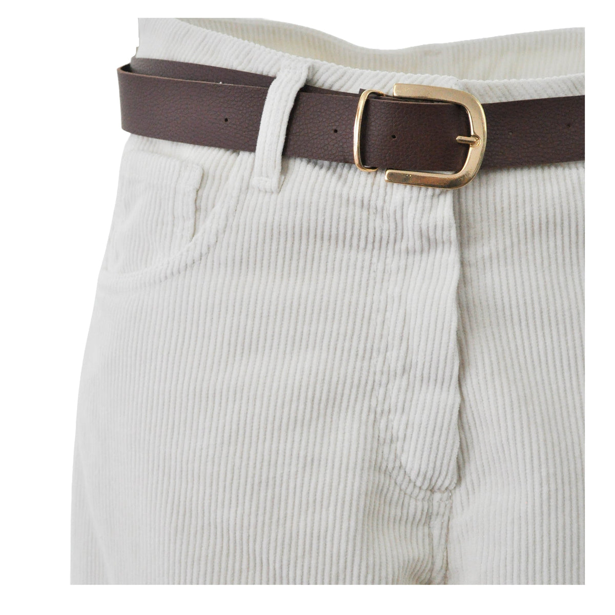 Pantalone in velluto con cintura