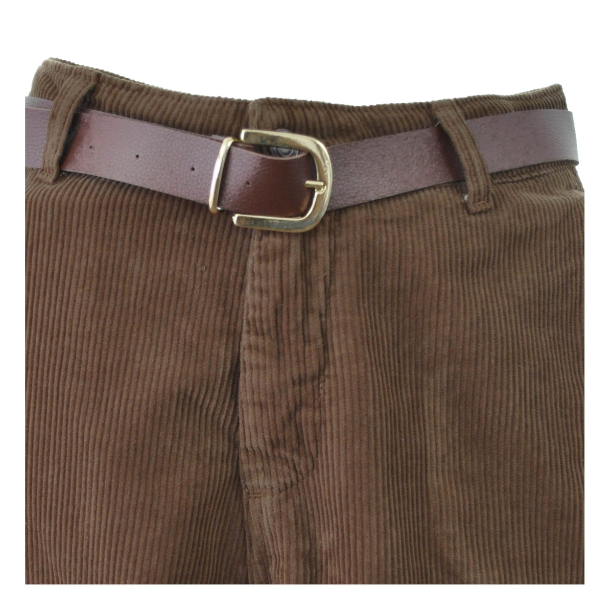 Pantalone cropped in velluto con cintura