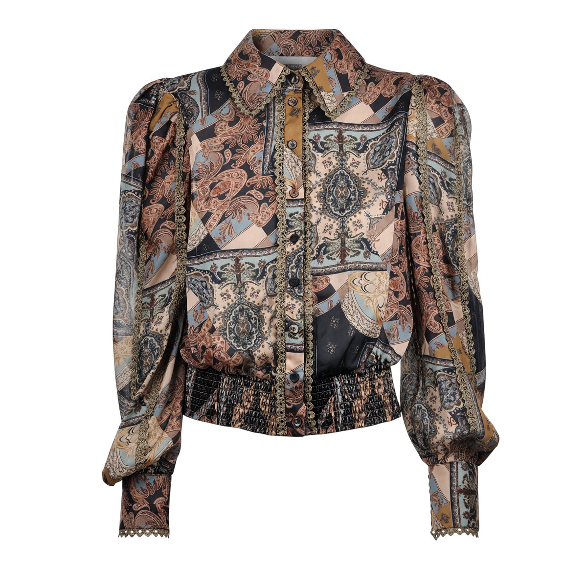 Camicia paisley con ricami