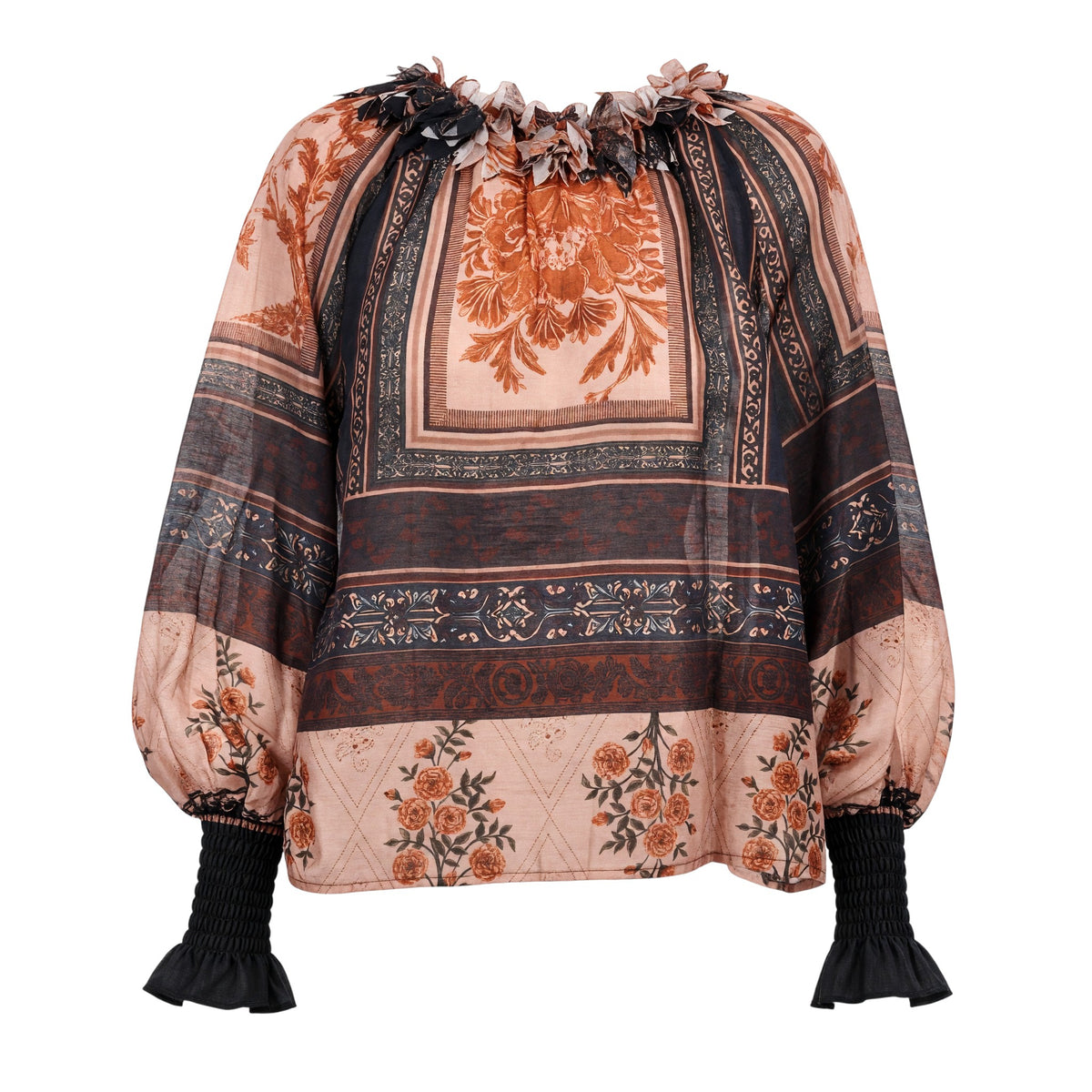 Camicia con stampe floreali