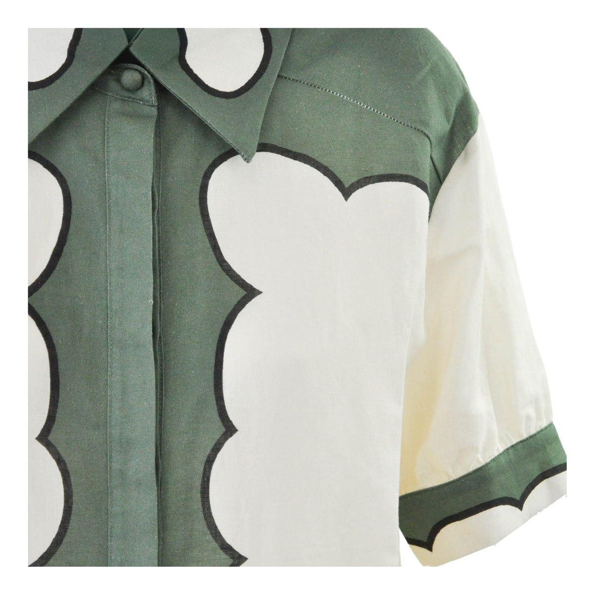 GEOMETRIC LINEN BLOUSE