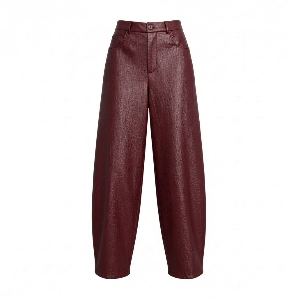 FAUX LEATHER TROUSERS