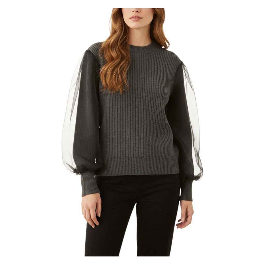 Pull in maglia inglese con organza