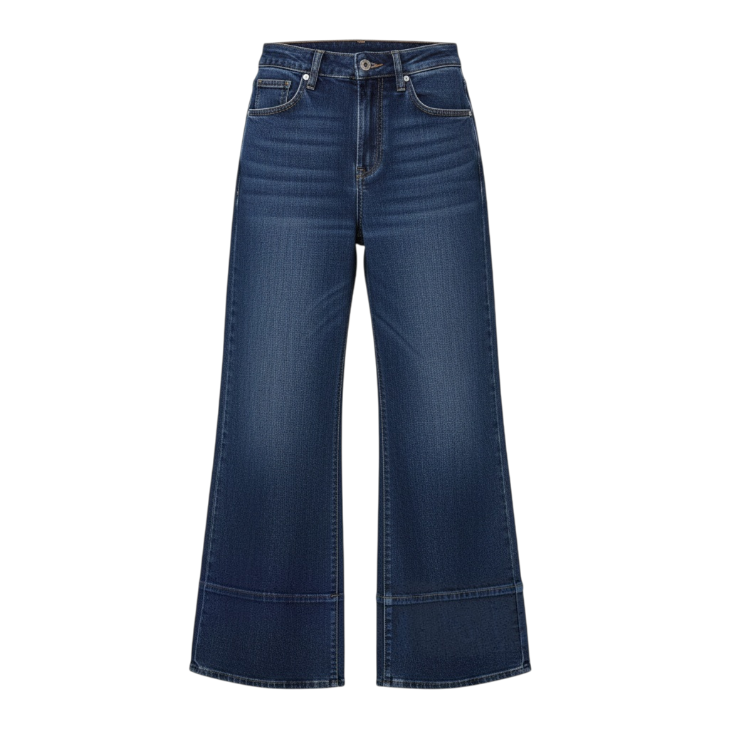 Jeans a gamba larga Peg Fashion Store in denim blu scuro con taglio contemporaneo e vestibilità rilassata