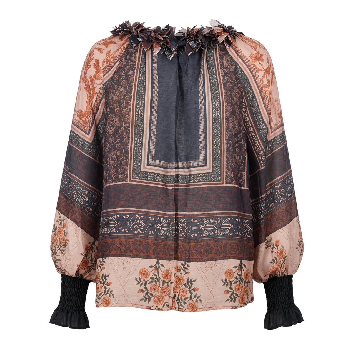Camicia con stampe floreali