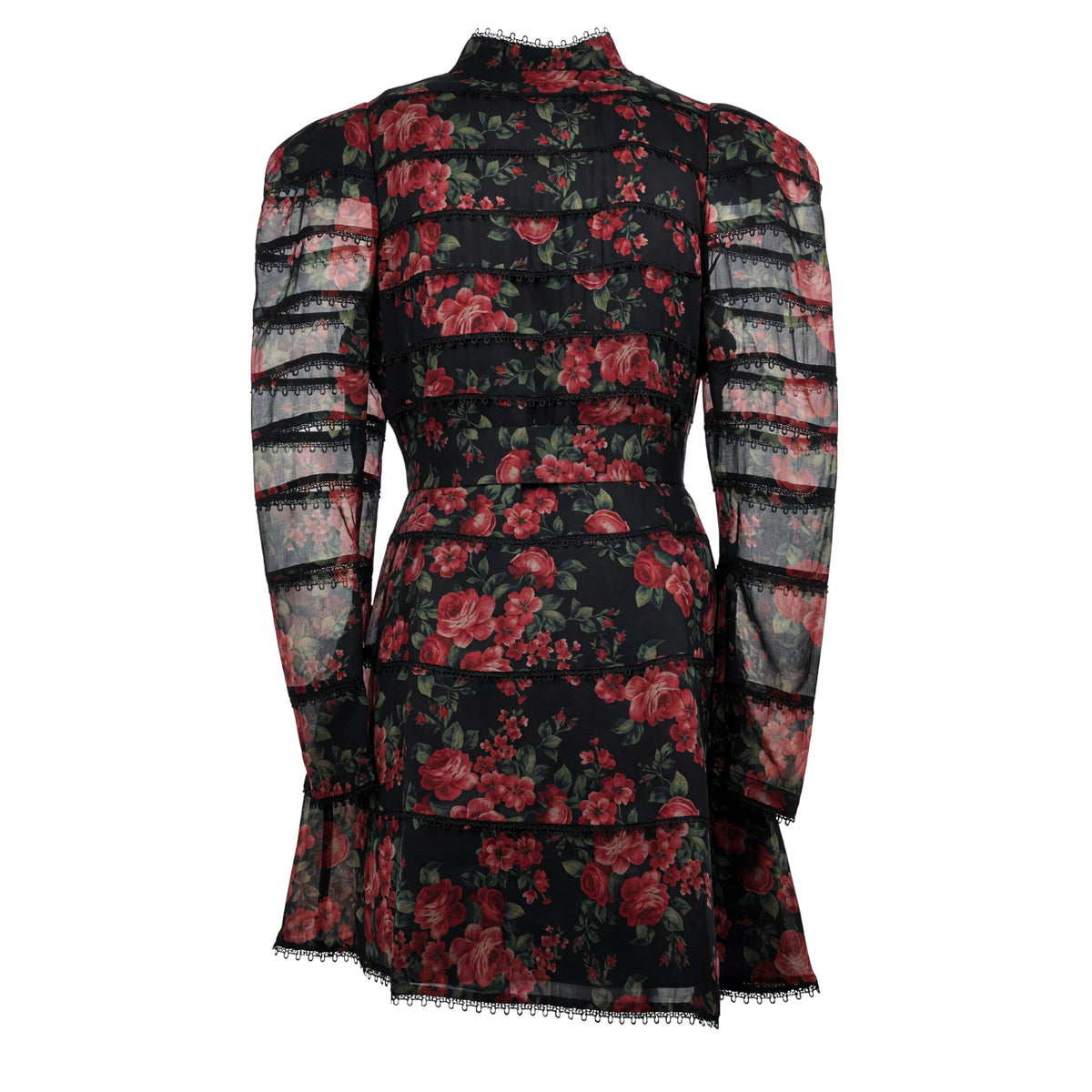 Abito ricamato con stampe a fiori