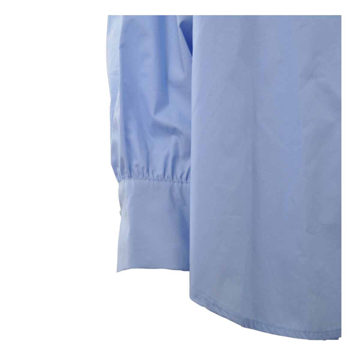 Camicia over Peg Fashion Store in popeline di cotone azzurro con maniche a sbuffo e polsino alto