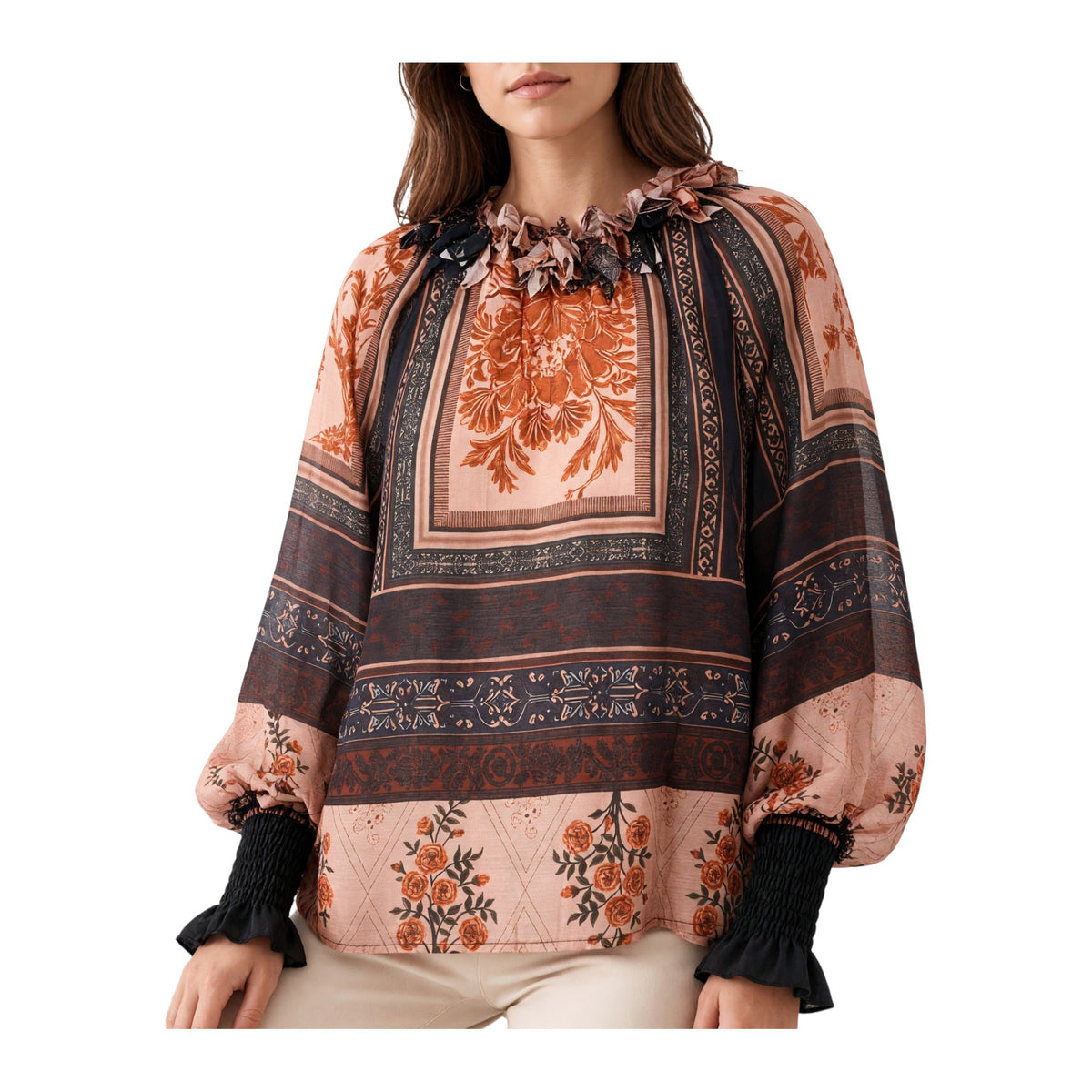 Camicia con stampe floreali
