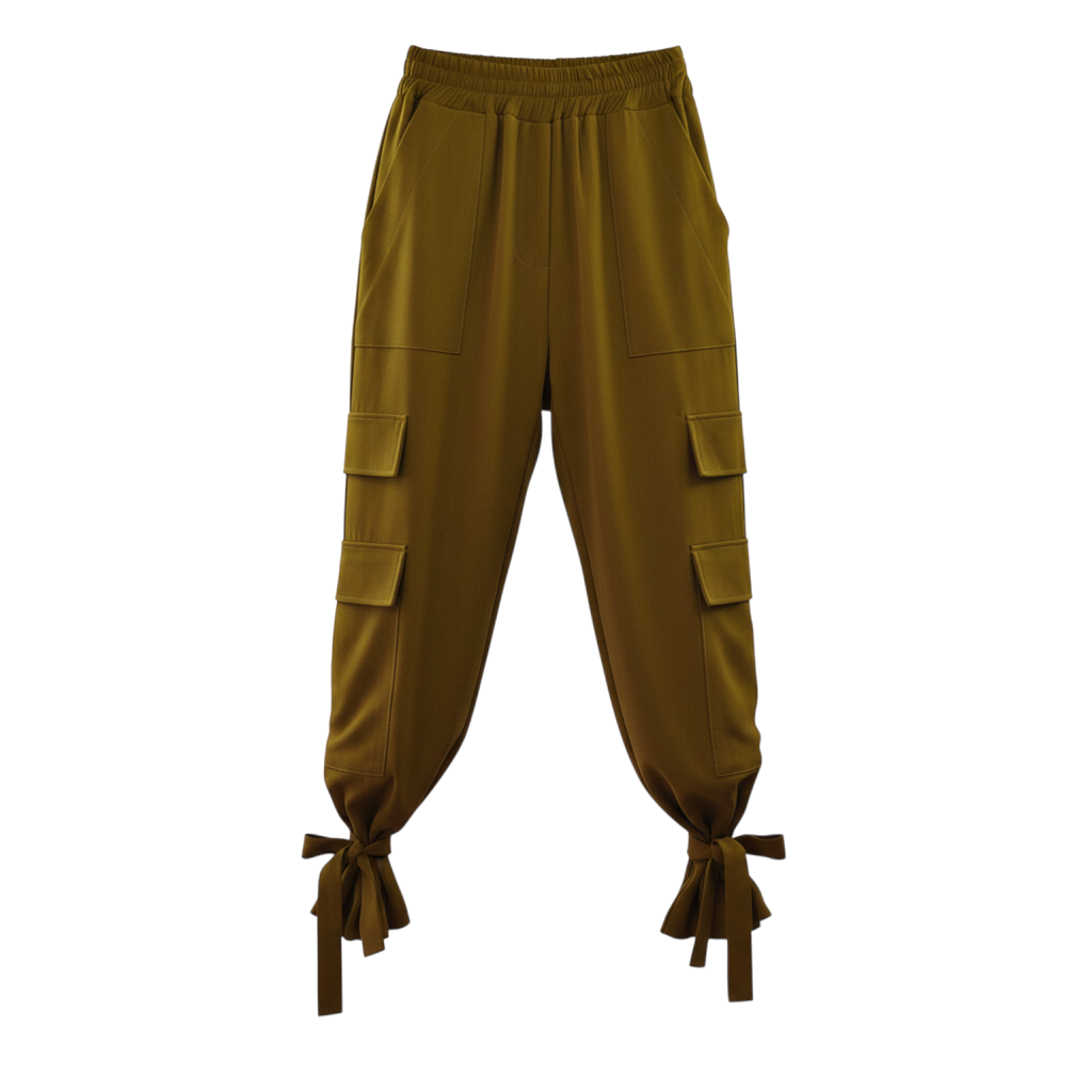Pantalone cargo con fiocchi