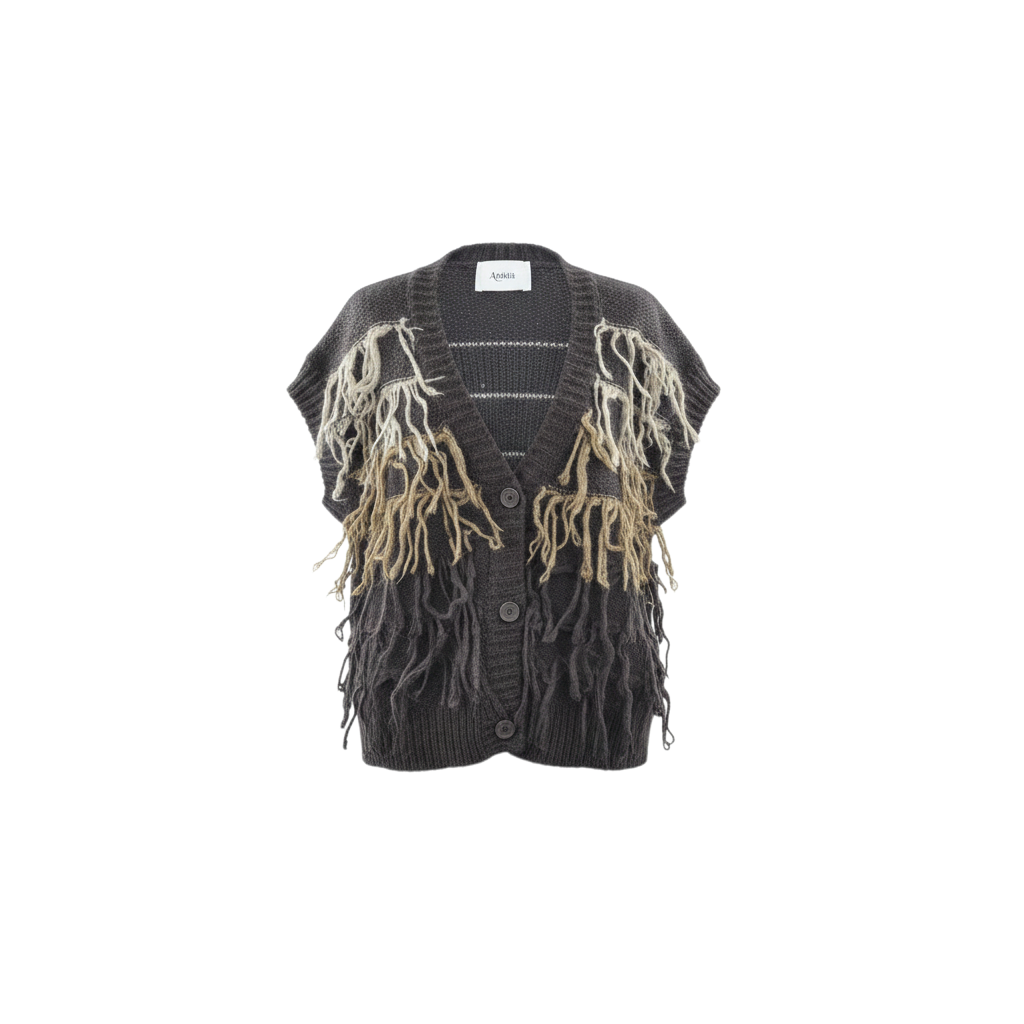 Gilet con dettagli in frange