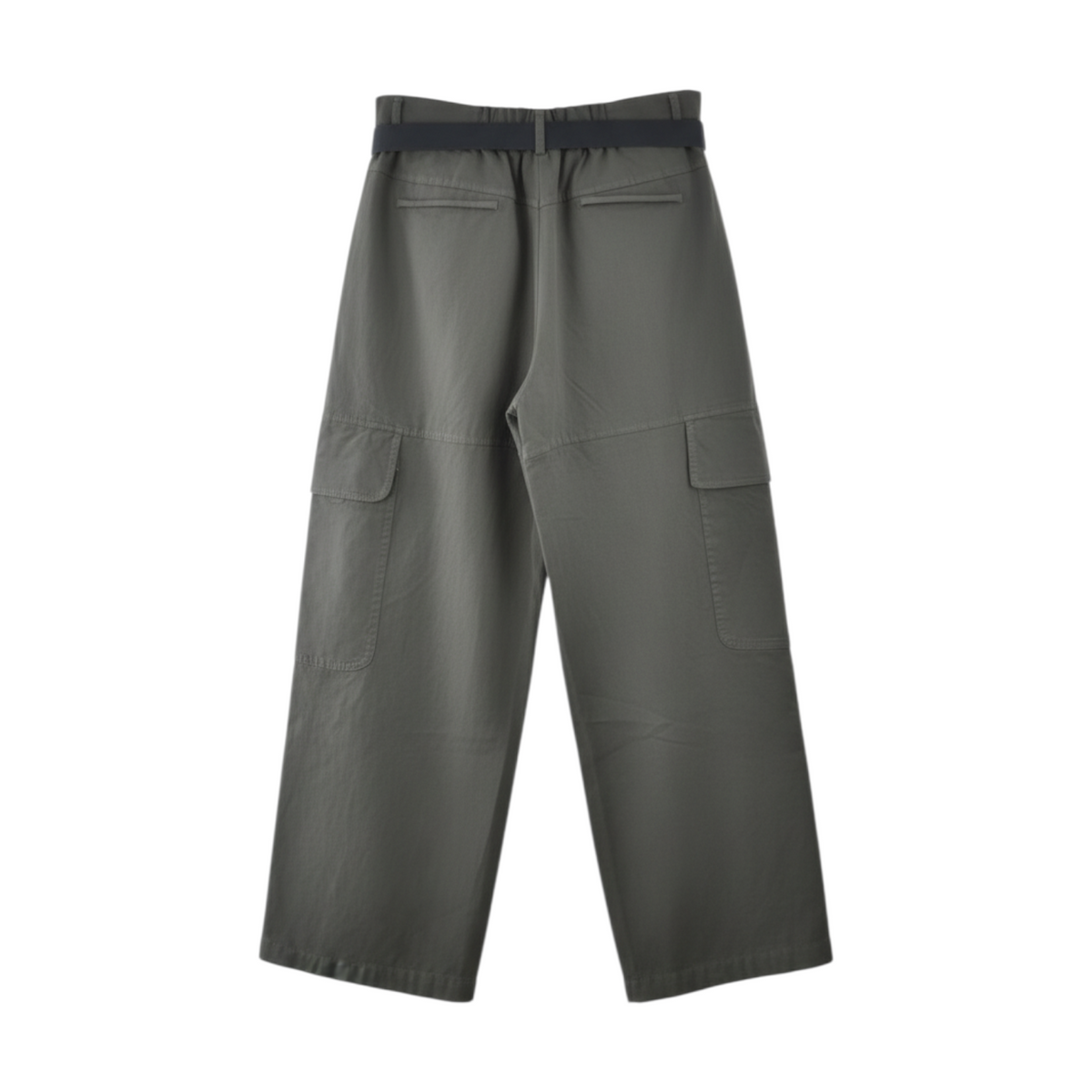 Pantalone cargo Peg Fashion Store color verde oliva con tasche laterali e cintura integrata in vita