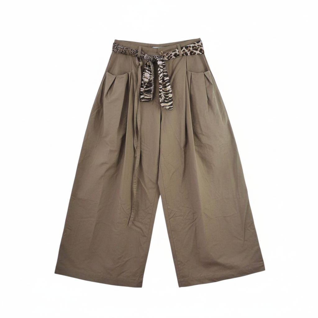 Pantalone largo con foulard