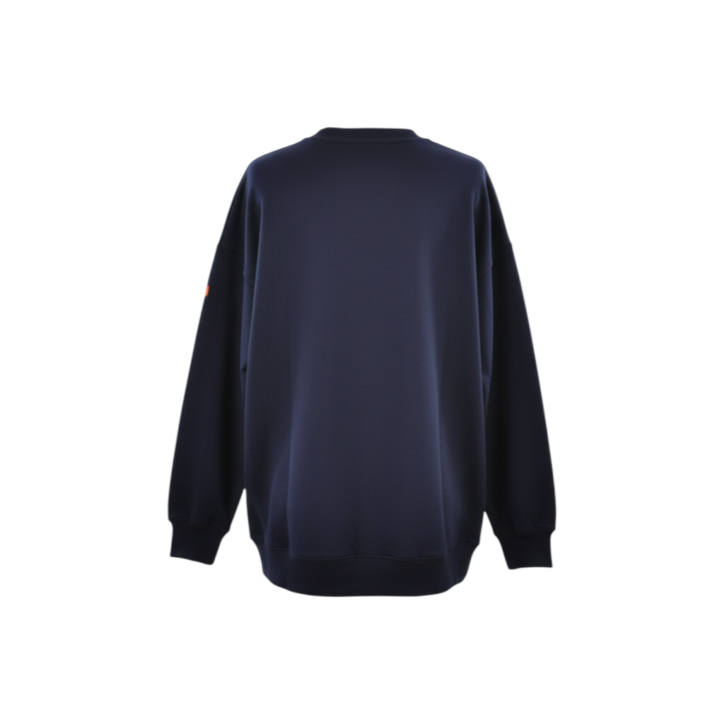 Felpa Peg Fashion Store blu navy a girocollo con vestibilità oversize vista posteriore