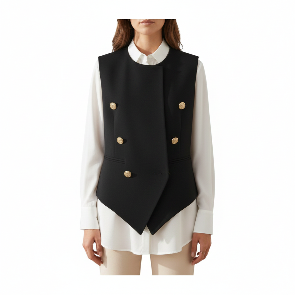 Gilet con collo sciallato