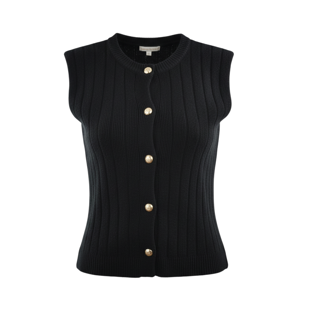 Gilet con bottoni gioiello