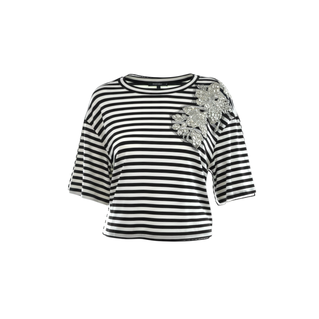 T-shirt cut out a righe