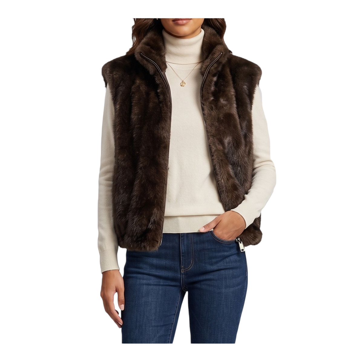 gilet in ecopelliccia reversibile