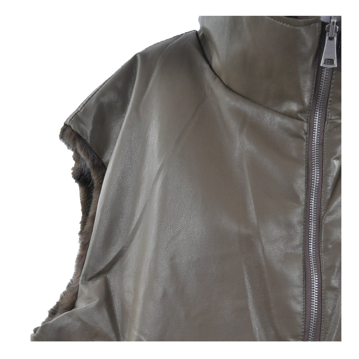 gilet in ecopelliccia reversibile