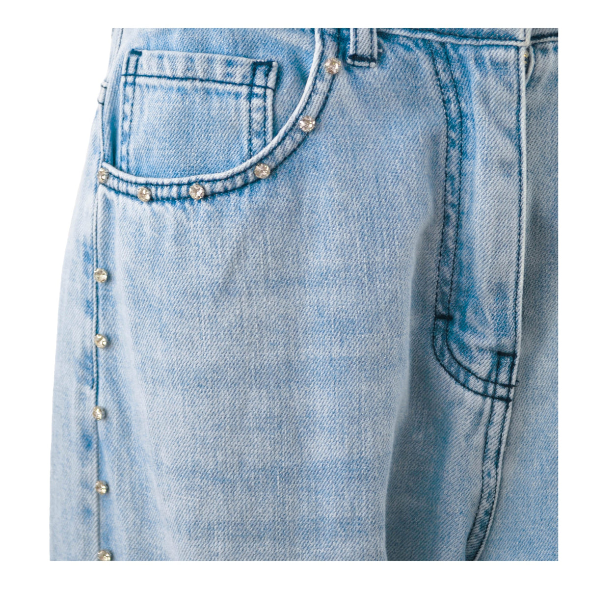 RHINESTONE PALAZZO JEANS