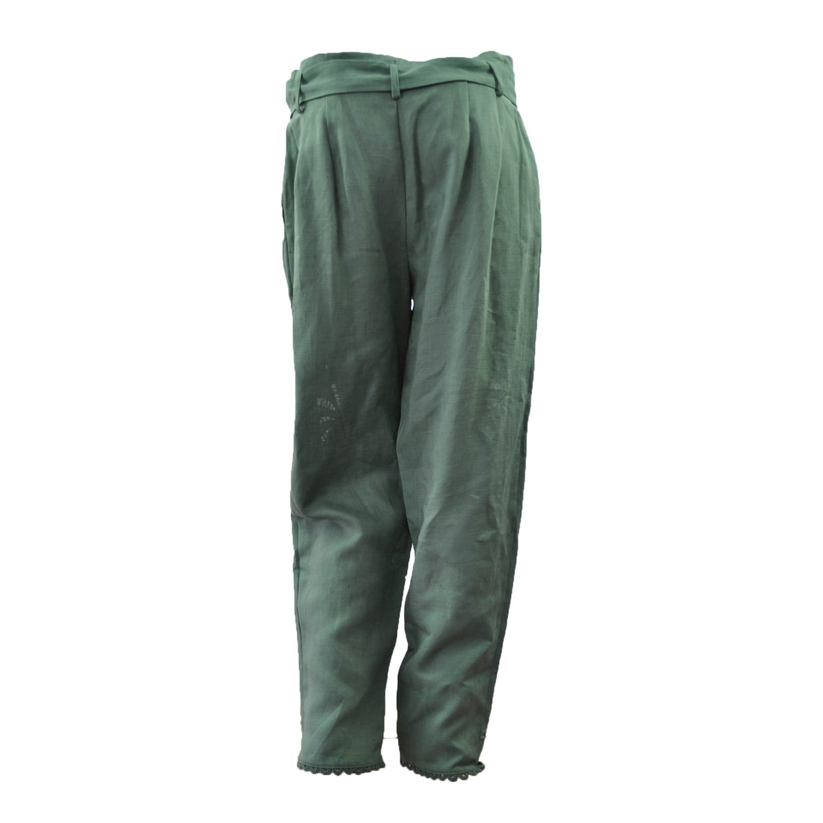 Pantalone in lino ricamato
