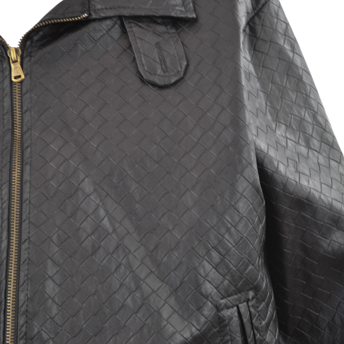 Giacca bomber nera Peg Fashion Store con motivo intrecciato tecnico e chiusura a zip dorata