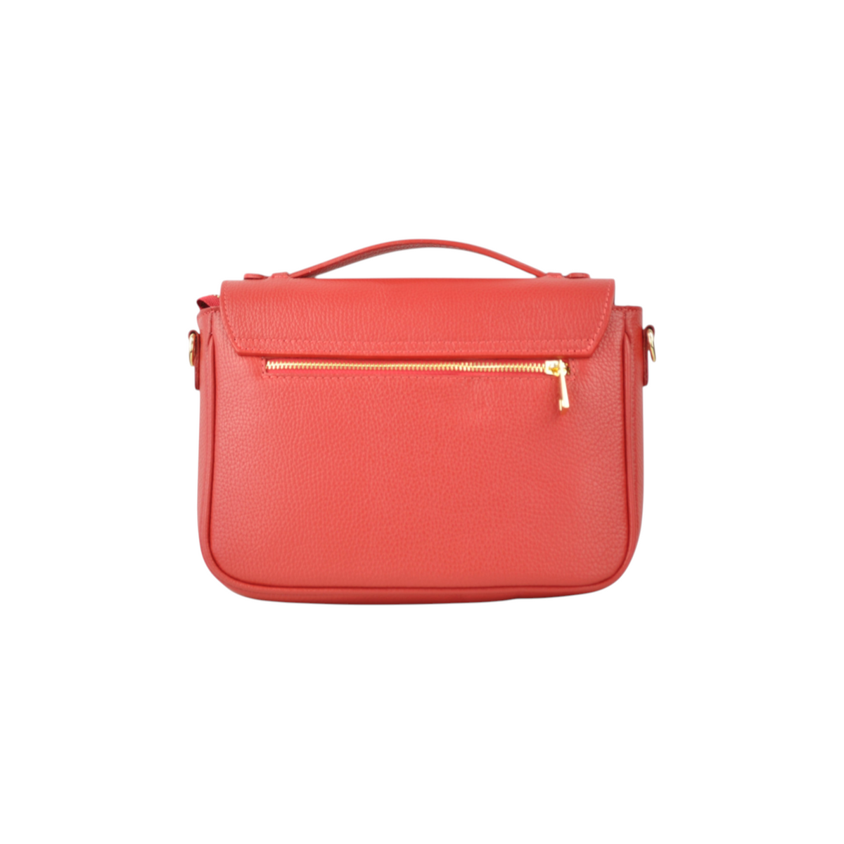 Borsa a tracolla Peg Fashion Store modello Flap Soleya in pelle rossa con chiusura a zip dorata sul retro
