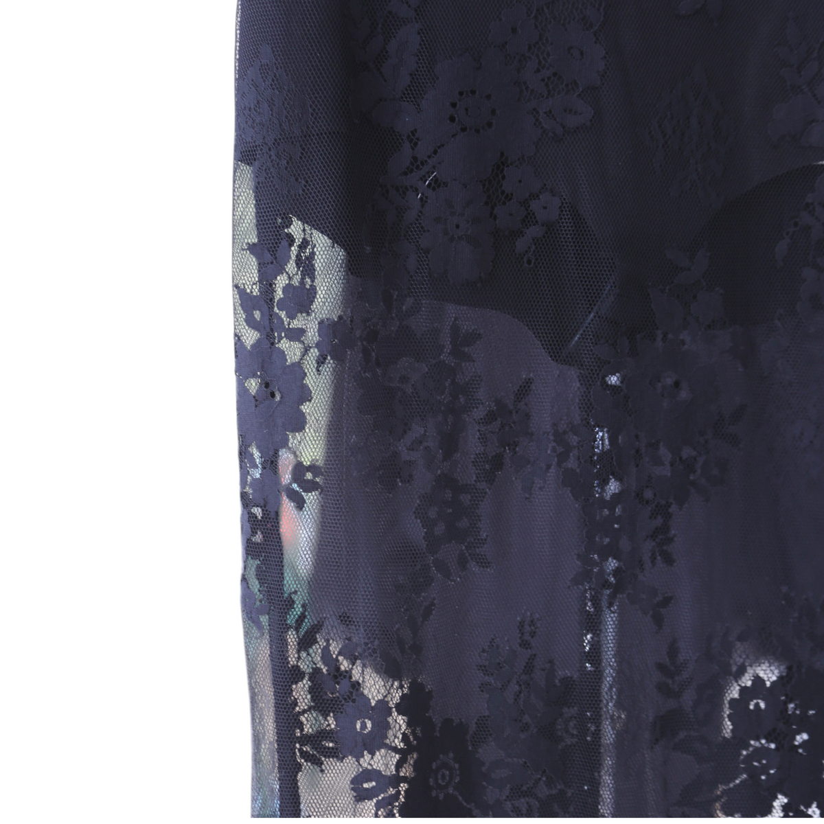Gonna Nara di Peg Fashion Store in pizzo nero con dettagli floreali trasparenti