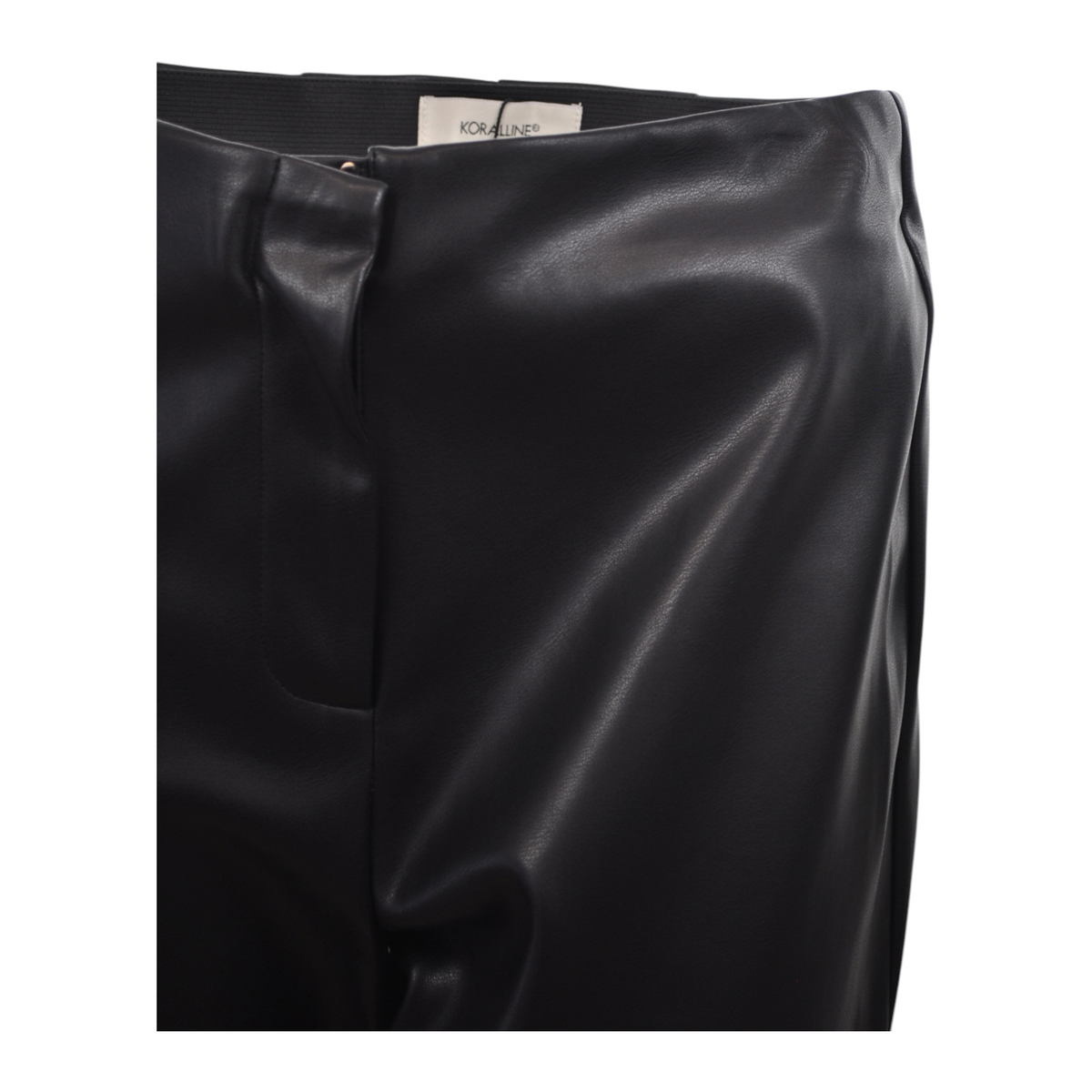 Leggings in ecopelle nera Peg Fashion Store con vita alta e finitura liscia